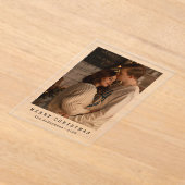 Invitations En Acrylique Elegant Simple Couple Photo Christmas Card (Poser)
