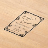 Invitations En Acrylique Élégant simple Victorien Floral Mariage frontière (Poser)