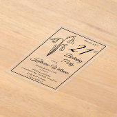 Invitations En Acrylique Elégant Snowdrops 21ème anniversaire fête (Poser)