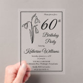 Invitations En Acrylique Elégant Snowdrops 60e anniversaire fête (In situ (ordinateur de poche))