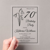 Invitations En Acrylique Elégant Snowdrops 70e anniversaire (In situ (ordinateur de poche))