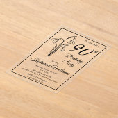 Invitations En Acrylique Elégant Snowdrops 90e fête d'anniversaire (Poser)