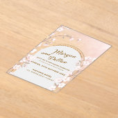 Invitations En Acrylique Elegant Soft Blush Pink Cherry Blossom Wedding (Poser)