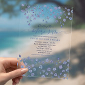 Invitations En Acrylique Elegant Something Blue Before I do Floral