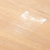 Invitations En Acrylique Elégant String Lights 80e anniversaire fête (Poser)