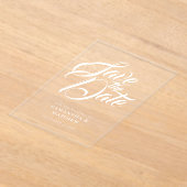 Invitations En Acrylique Élégant Stylish Calligraphie Mariage Enregistrer L (Poser)