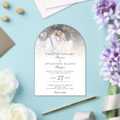 Invitations En Acrylique Élégant superposition photo Mariage officiel (Insitu (Mariage))