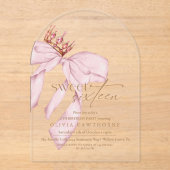 Invitations En Acrylique Elegant Sweet 16 Blush Pink Birthday  (Recto)