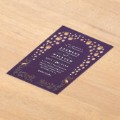 Invitations En Acrylique Elegant Tangled Lanterns Budget QR Code Wedding (Poser)