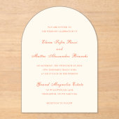 Invitations En Acrylique Elegant Terracotta Modern Classic Wedding (Recto)