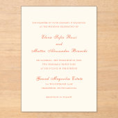Invitations En Acrylique Elegant Terracotta Modern Classic Wedding (Recto)