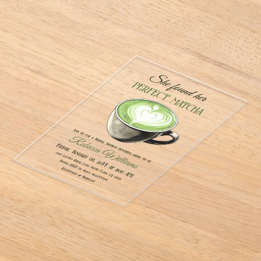 Invitations En Acrylique Elégant thème café Fête des mariées parfaite Match (Poser)