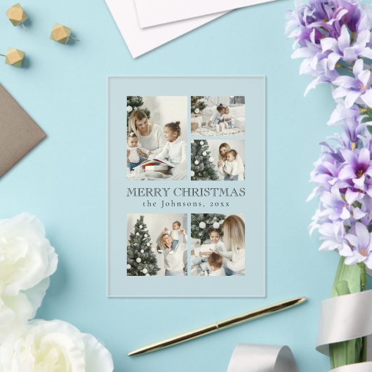 Invitations En Acrylique Elegant Typography Photo Collage Christmas Card (Insitu (Mariage))