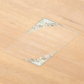 Invitations En Acrylique Élégant vert fleurs botaniques Script Mariage (Poser)