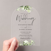 Invitations En Acrylique Elégant Vert Moderne Arc Mariage Floral (In situ (ordinateur de poche))
