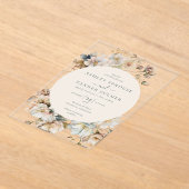 Invitations En Acrylique Élégant Vintage Fleur sauvage Mariage (Poser)