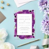 Invitations En Acrylique Élégant violet et Rose or Mariage clair (Insitu (Mariage))