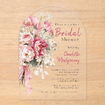Elegant Watercolor Pink Floral Bridal Shower 