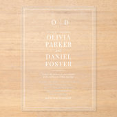 Invitations En Acrylique Elegant Wedding (Recto)