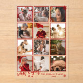 Invitations En Acrylique Elegant What A Year 12 Photo Snowflakes (Recto)