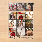 Invitations En Acrylique Elegant What A Year 12 Photo Snowflakes (Recto)