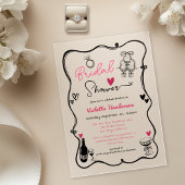 Invitations En Acrylique Elegant Whimsical Hand Drawn Bridal Shower