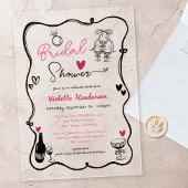 Invitations En Acrylique Elegant Whimsical Hand Drawn Bridal Shower