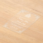 Invitations En Acrylique Elegant White Muslim Wedding (Poser)