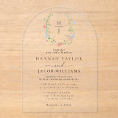 Invitations En Acrylique Elegant Wildflower Wedding Arch (Recto)