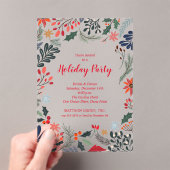 Invitations En Acrylique Elegant Winter Botanicals Christmas Holiday (In situ (ordinateur de poche))
