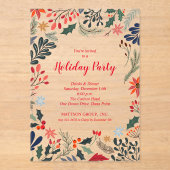 Invitations En Acrylique Elegant Winter Botanicals Christmas Holiday (Recto)