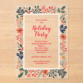 Invitations En Acrylique Elegant Winter Botanicals Christmas Party (Recto)