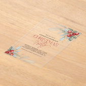Invitations En Acrylique Elegant Winter Greenery Office Christmas Party (Poser)
