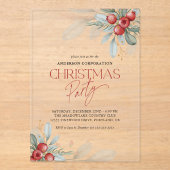 Invitations En Acrylique Elegant Winter Greenery Office Christmas Party (Recto)