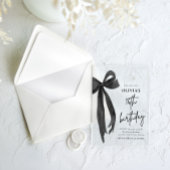 Invitations En Acrylique Elégante aquarelle Black Bow 16e fête d'anniversai