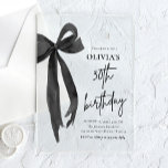 Invitations En Acrylique Elégante aquarelle Black Bow 30e fête d'anniversai<br><div class="desc">Préparez-vous à fêter en style avec notre Elégante Watercolor Black Bow Birthday Party Invitation! Ce design charmant comprend un arc noir sucré et des touches délicates d'aquarelle, ce qui le rend parfait pour un bain d'anniversaire élégant mais amusant. Il est facile de customiser et ajoute juste la bonne quantité d'élégance...</div>