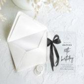 Invitations En Acrylique Elégante aquarelle Black Bow 50e fête d'anniversai