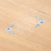 Invitations En Acrylique élégante aquarelle bleu foncé mariage (Poser)