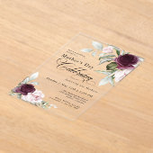 Invitations En Acrylique Elégante aquarelle Floral Fête des mères (Poser)