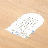 Invitations En Acrylique Elégante aquarelle moderne Baptême d'ange Bleu (Poser)