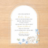 Invitations En Acrylique Elégante aquarelle moderne Baptême d'ange Bleu (Recto)