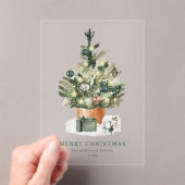 Invitations En Acrylique Elégante aquarelle Noël Arbre vacances (In situ (ordinateur de poche))
