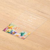 Invitations En Acrylique Elégante aquarelle tropicale Mariage floral (Poser)