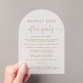 Invitations En Acrylique Elégante Arche de Script Or Réception de mariage F (In situ (ordinateur de poche))