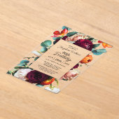 Invitations En Acrylique Elégante automne floral 90e anniversaire fête (Poser)