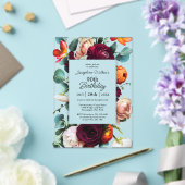 Invitations En Acrylique Elégante automne floral 90e anniversaire fête (Insitu (Mariage))