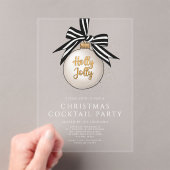 Invitations En Acrylique Élégante Black White Gold Cocktail Party (In situ (ordinateur de poche))