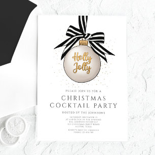 Invitations En Acrylique Élégante Black White Gold Cocktail Party