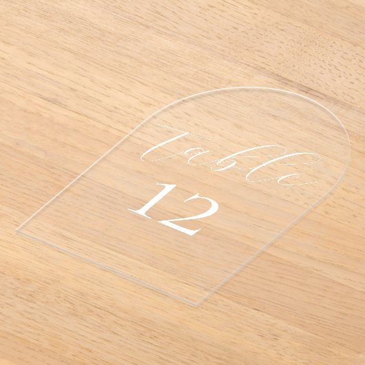 Invitations En Acrylique Élégante calligraphie Acrylique Mariage Numéros de (Poser)