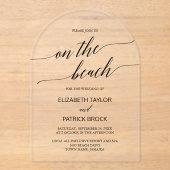Invitations En Acrylique Élégante calligraphie Arc Moderne Boho Beach Maria (Recto)